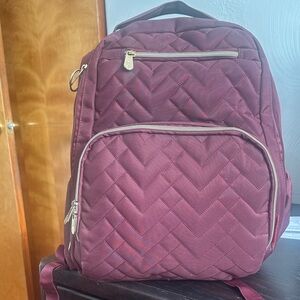 Fisher-Price Quilted Backpack - Burgundy,Diaper bag